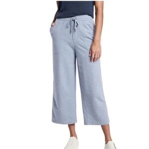 Athleta Farallon Heathered Wide Leg Crop Pants Light Blue Size 4
